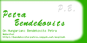 petra bendekovits business card